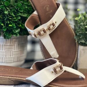 White Italian sandals